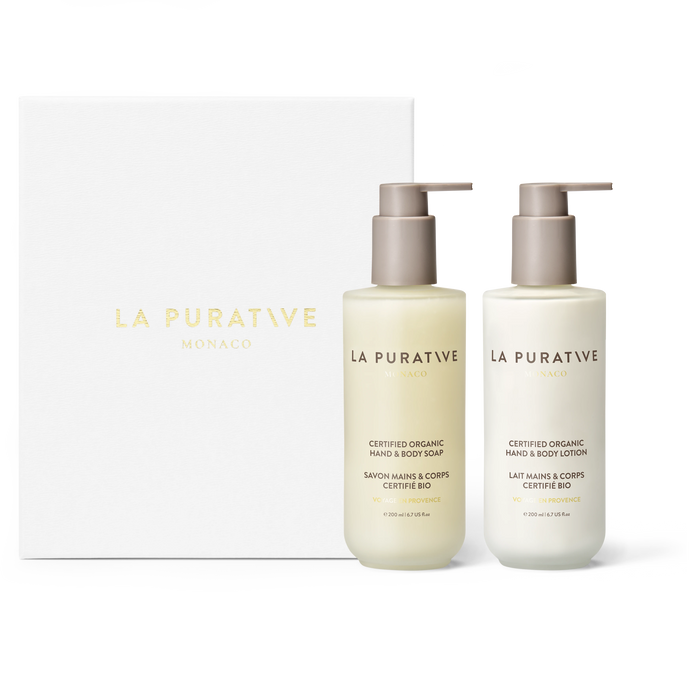 Organic skincare gift set – La Purative organic soap and lotion